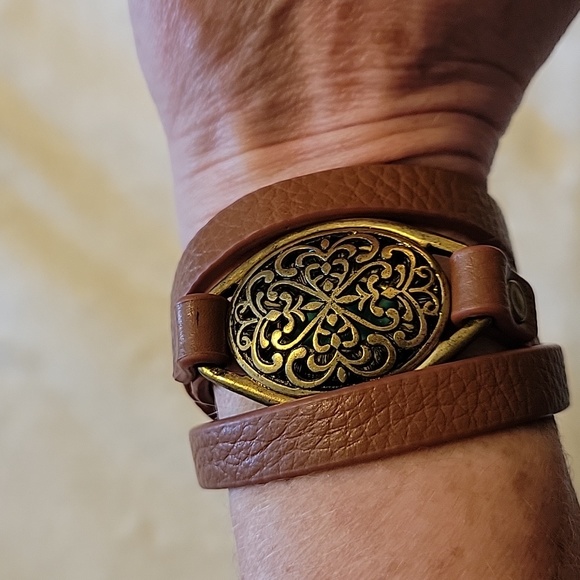 Premier Designs Wrap Bracelet Turquoise/Bronze Tone - Picture 3 of 7